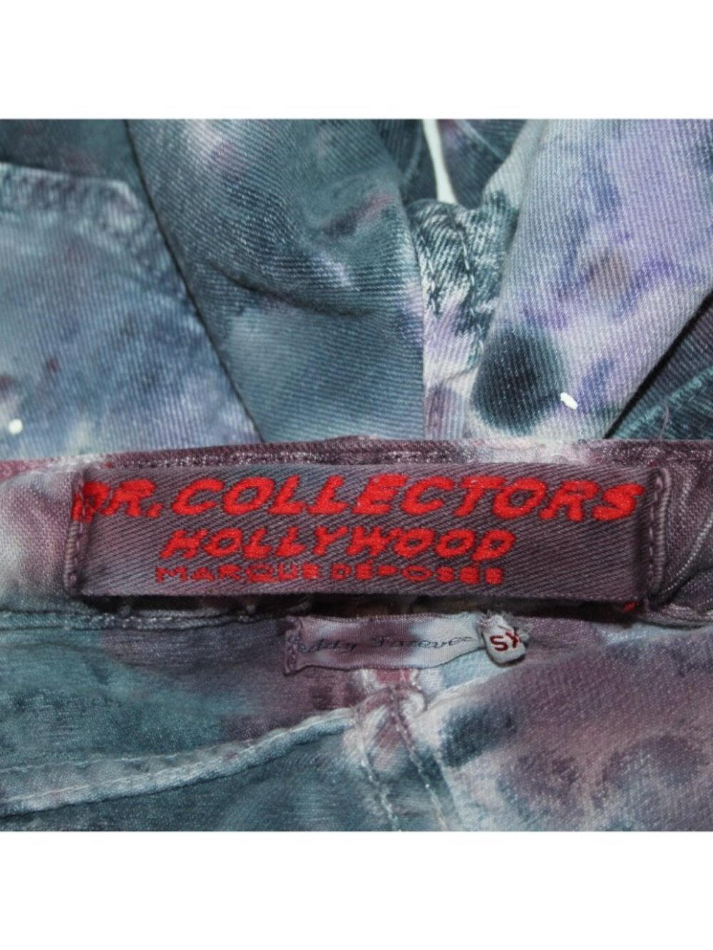 Dr Collectors Hollywood Shorts Sz XS x 7 Navy Blue Purple White Denim No Fabric - Picture 6 of 11